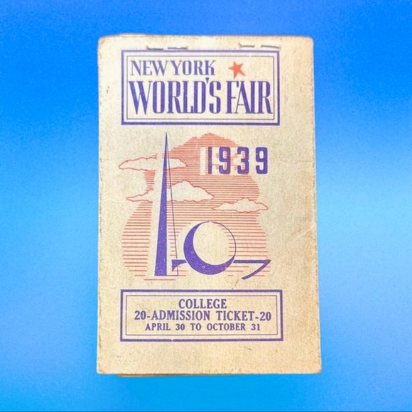 Vintage 1939 New York World's Fair College, 20-Admission Ticket Voucher - Picture 1 of 6